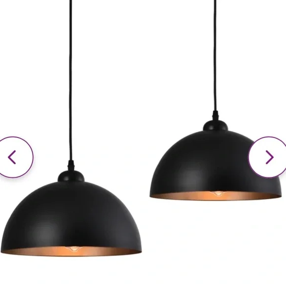 Dileo Industrial Pendant Light 2 Pack Vintage Hanging Lighting - Picture 5 of 11